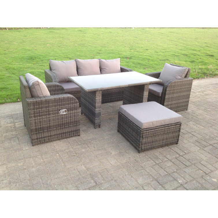 ClassicLiving Fortham Rattan Wicker 6 Person Seating Group with